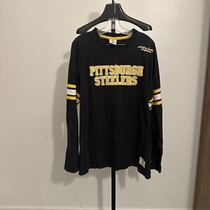 Reebok NFL AFC Vintage Collection Mens L T Pittsburgh Steelers Long Sleeve Shirt